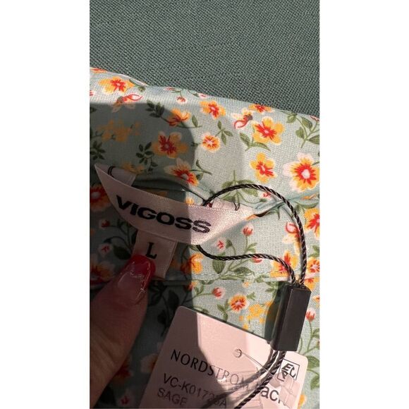 VIGOSS FLORAL WRAP SKIRT CORNFLOWER WOMENS SZ L NEW WITH TAGS - Picture 4 of 11